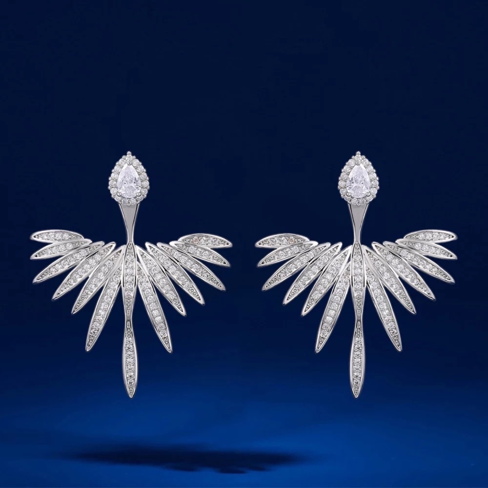 Swarovski element diamond CZ  stud drop Earrings